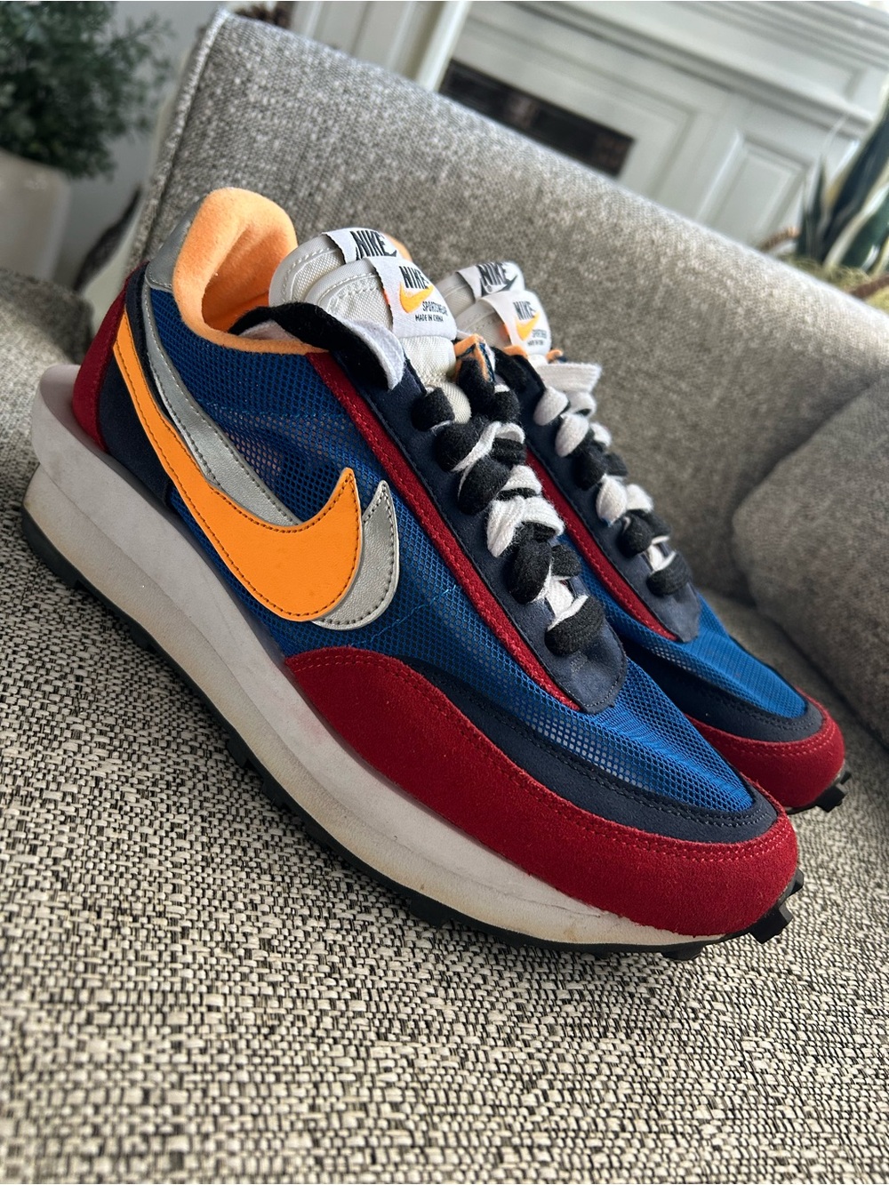 Nike Blue/Red/Yellow Retro-Style Women's Sneakers